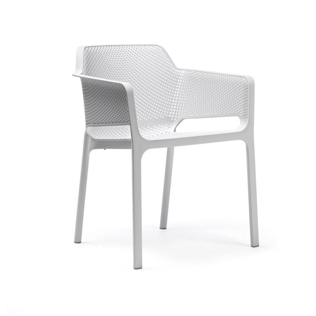 Rio Extendable 6 Seater Dining Set with Net Chairs - White