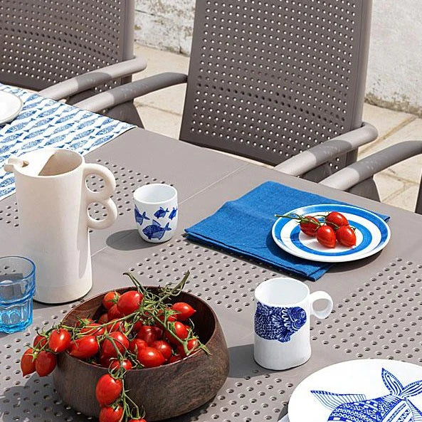 Libeccio 6 Seat Dining Extending Table  with Multi Position Chairs – Turtle Dove
