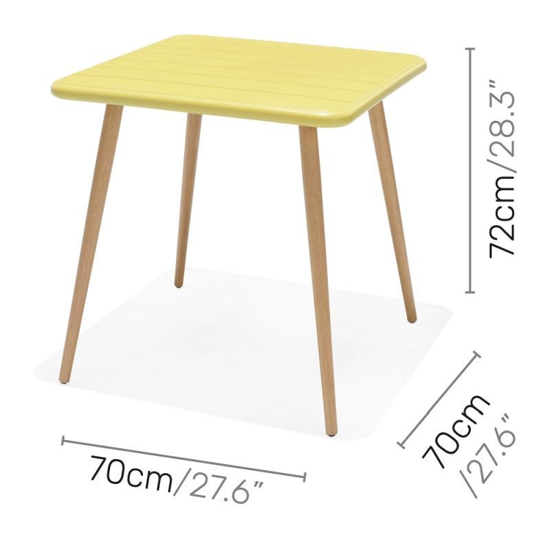 Lifestyle Garden Nassau Bistro 2 Seater 70cm Square Set - Yellow