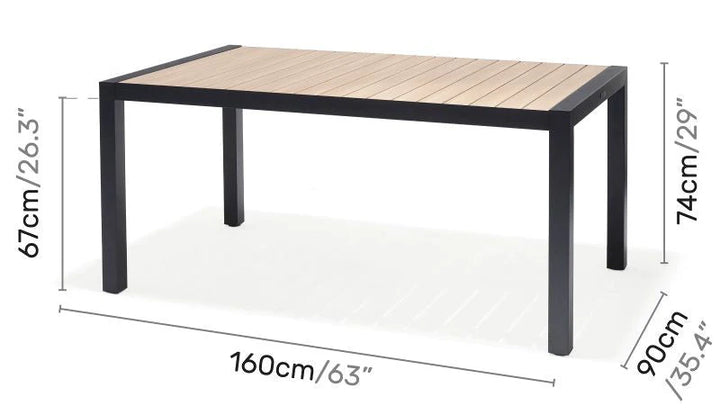 Lifestyle Garden Panama Dark 4 Seat Rectangular Reclining Dining Set