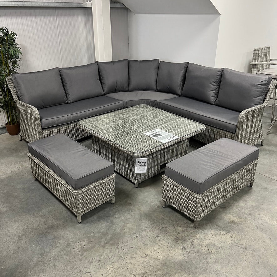 Bora Bora Corner Sofa Set with Height Adjustable Table