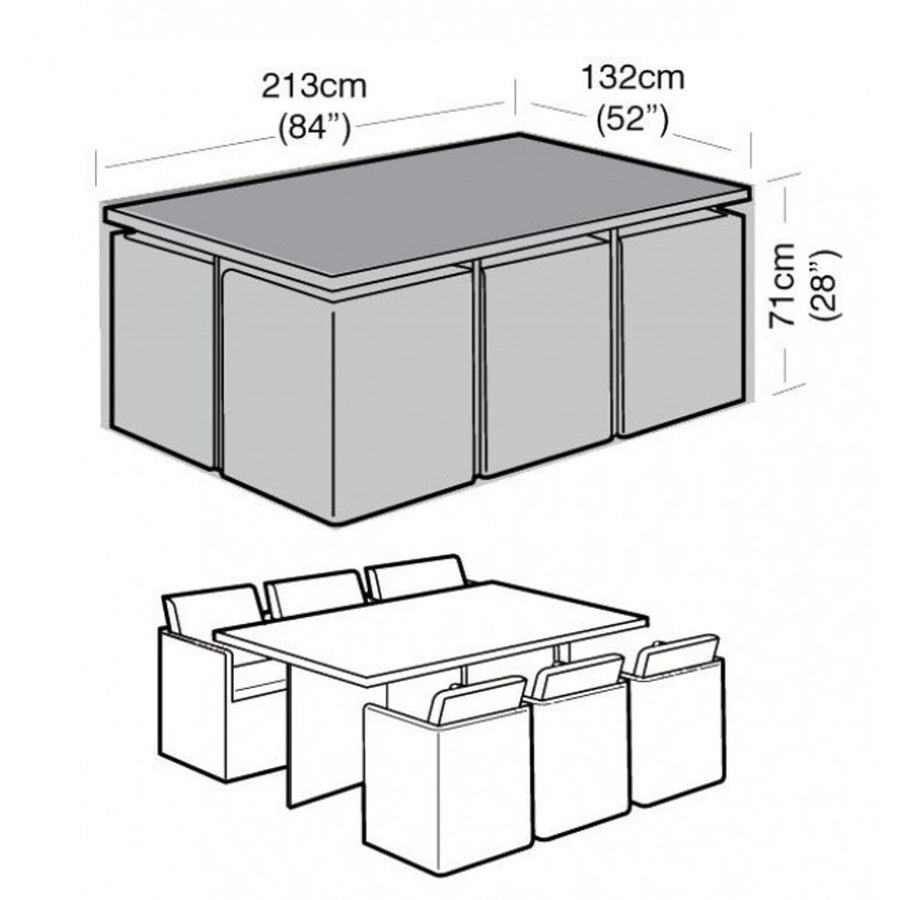 Garland Deluxe 6 Seater Cube Set Garden Furniture Set Cover (W1642)