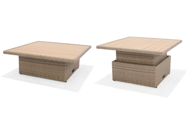 Lifestyle Garden Bermuda Dining Corner Set with Benches and Height Adjustable Table - LIGHT