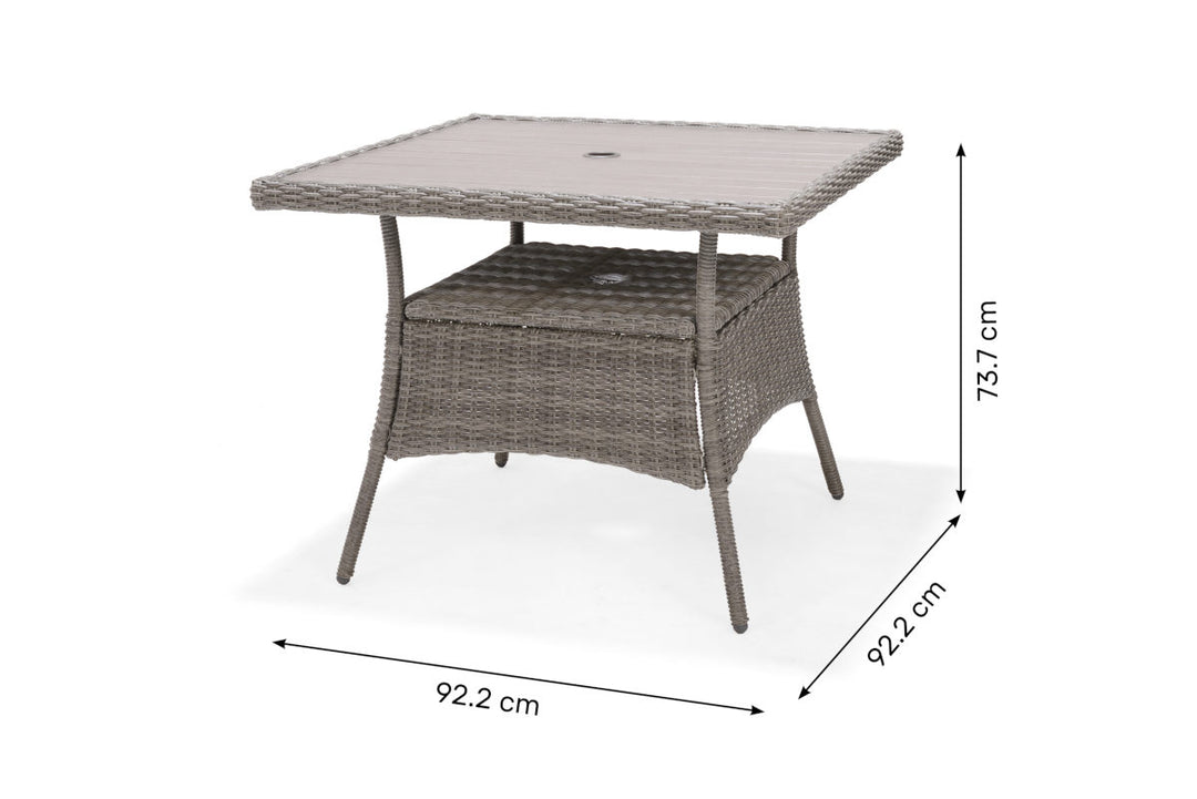 Lifestyle Garden Bermuda 4 Seater Square Dining Set - DARK