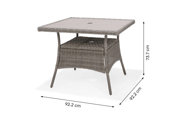 Lifestyle Garden Bermuda 4 Seater Square Dining Set - DARK