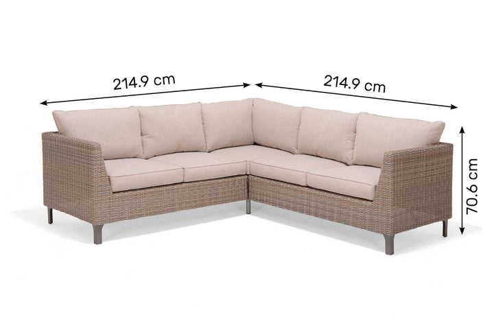 Lifestyle Garden Bermuda Dining Corner Set with Benches and Height Adjustable Table - LIGHT