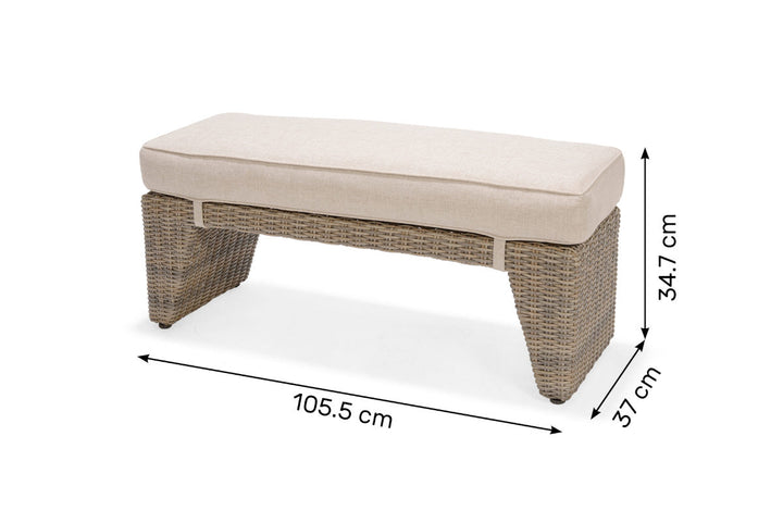 Lifestyle Garden Bermuda Dining Corner Set with Benches and Height Adjustable Table - LIGHT