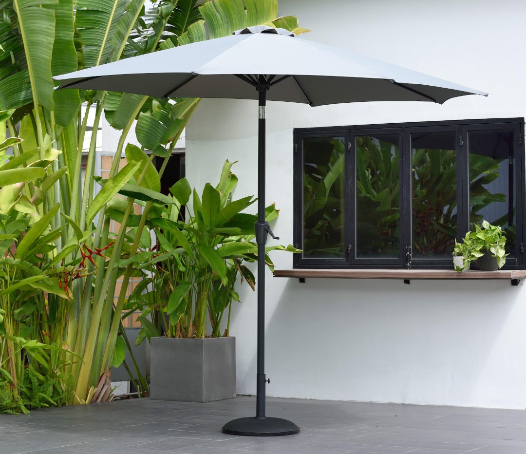 grey patio umbrella uk Lifestyle Garden 3m Crank + Tilt Parasol