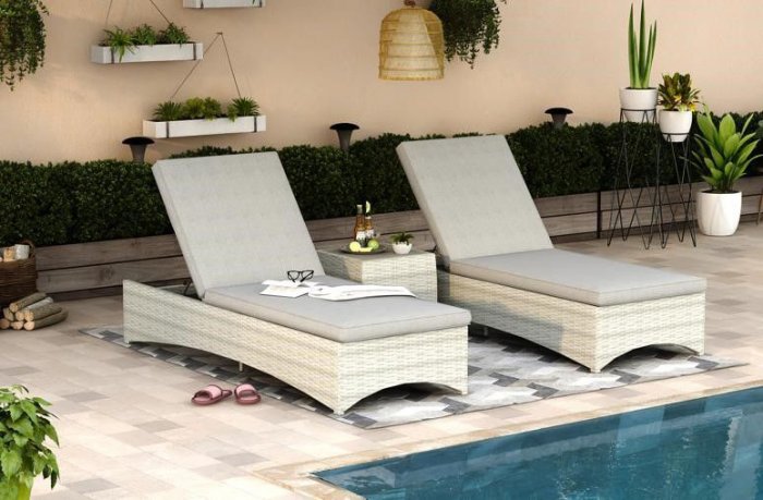 Aruba Sun Lounger Duo Set by Lifestyle Garden – Hills Home and Garden