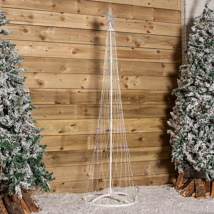 180cm Cone Christmas Tree with 220 Multicolour LEDs and Remote Control