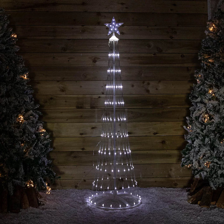 180cm Cone Christmas Tree with 220 Cool White LEDs and Remote Control