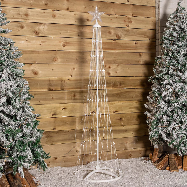 180cm Cone Christmas Tree with 220 Cool White LEDs and Remote Control