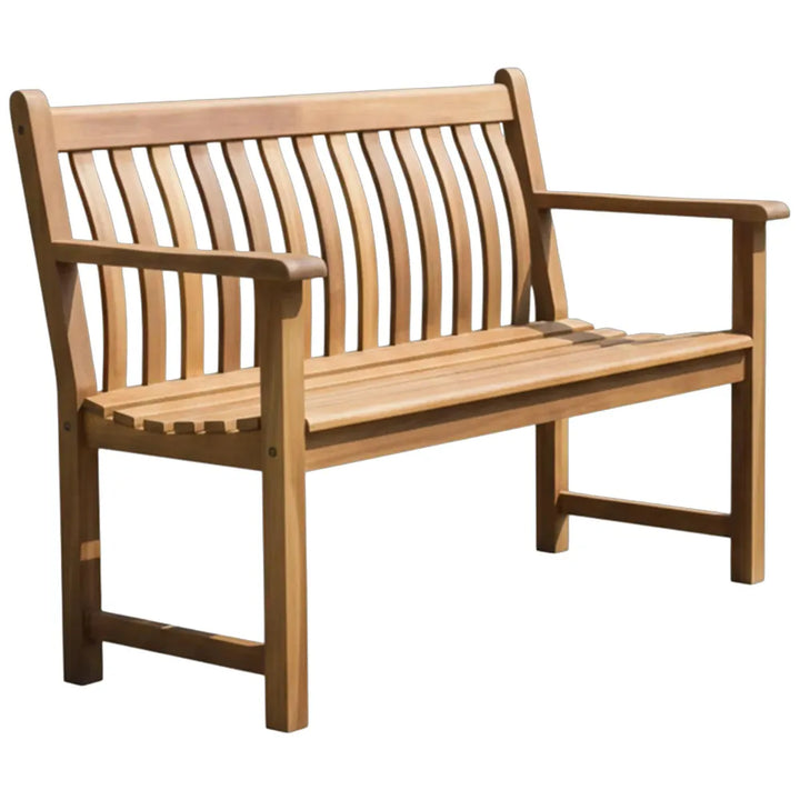 Alexander Rose Lakeside Garden Bench - Broadfield Flat Arm - 4ft - Acacia Wood
