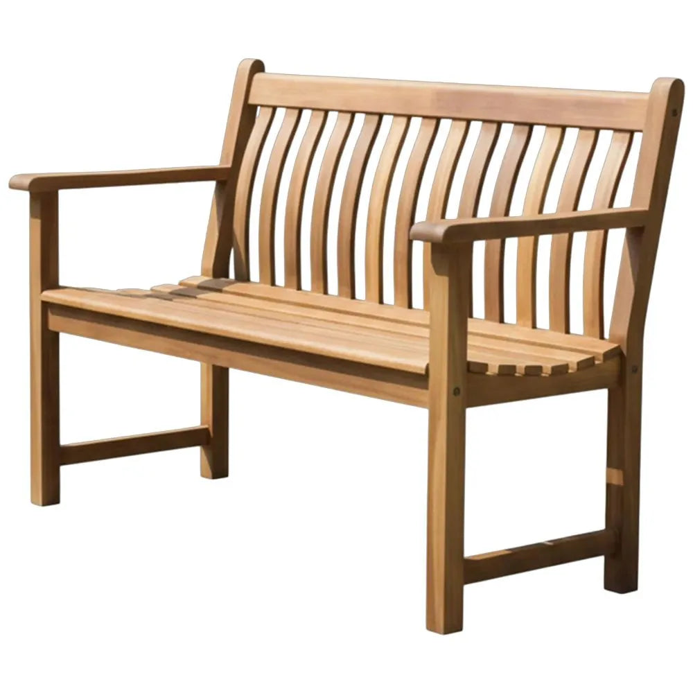 Alexander Rose Lakeside Garden Bench - Broadfield Flat Arm - 4ft - Acacia Wood