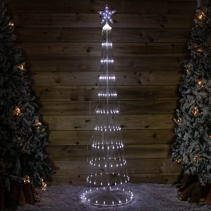 250cm Cone Christmas Tree with 320 Cool White LEDs and Remote Control