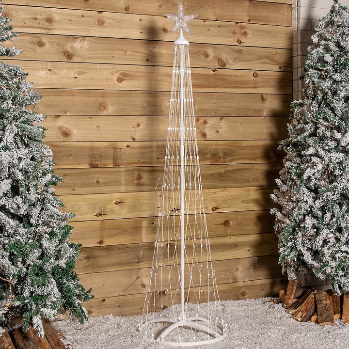 250cm Cone Christmas Tree with 320 Cool White LEDs and Remote Control