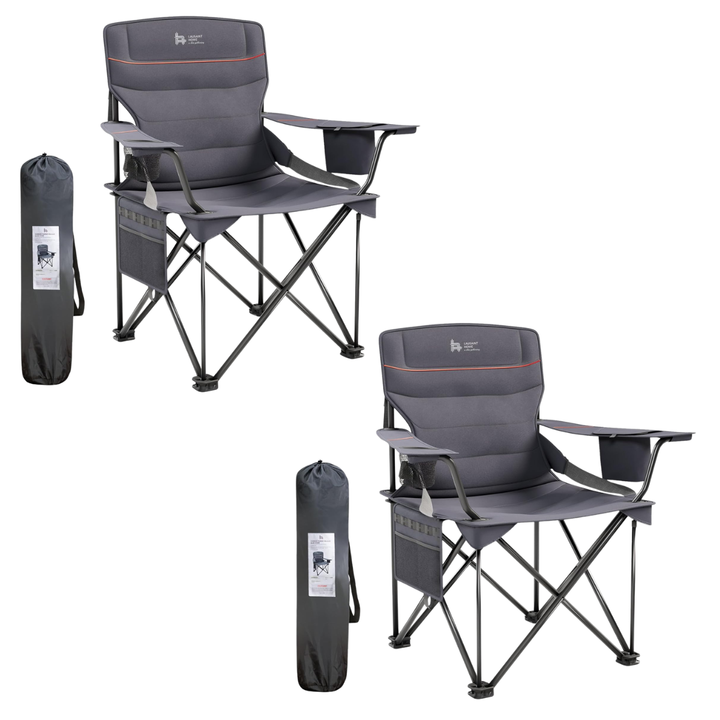 2x Outsider Oversize Quad Folding Camp Chair with Adjustable Lumbar Support