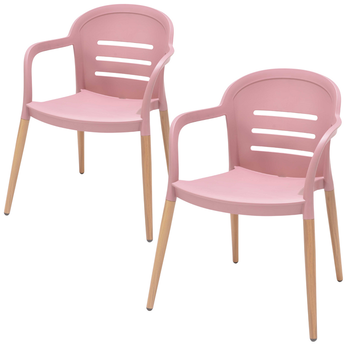 Lifestyle Garden Nassau-Onyx 2 Seater Round Coffee Set - Peony Pink
