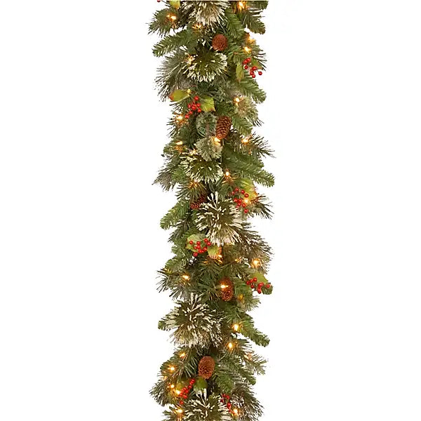 9ft Artificial LED Wintry Pine Garland