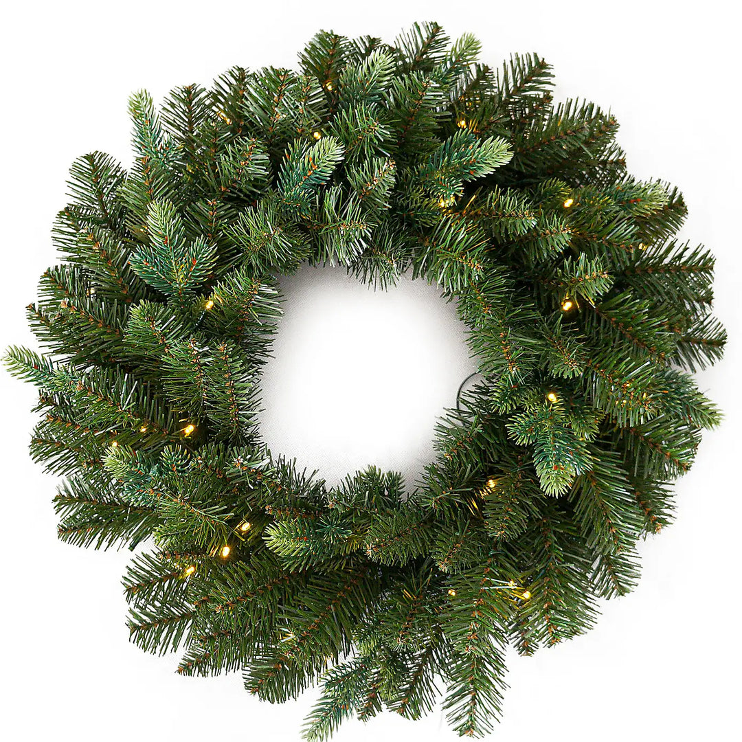 24" Riverdale Spruce Pre-lit Christmas Wreath