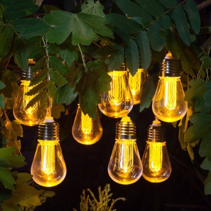 10 Edison Style Bulb Solar String Lights