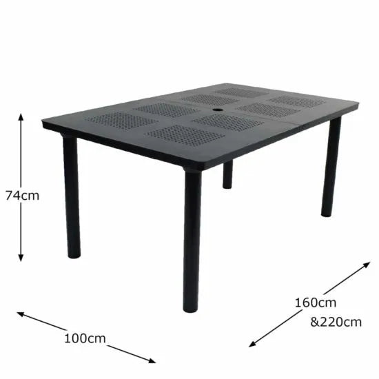 Libeccio 6 Seat Dining Extending Table  with Multi Position Chairs – Anthracite