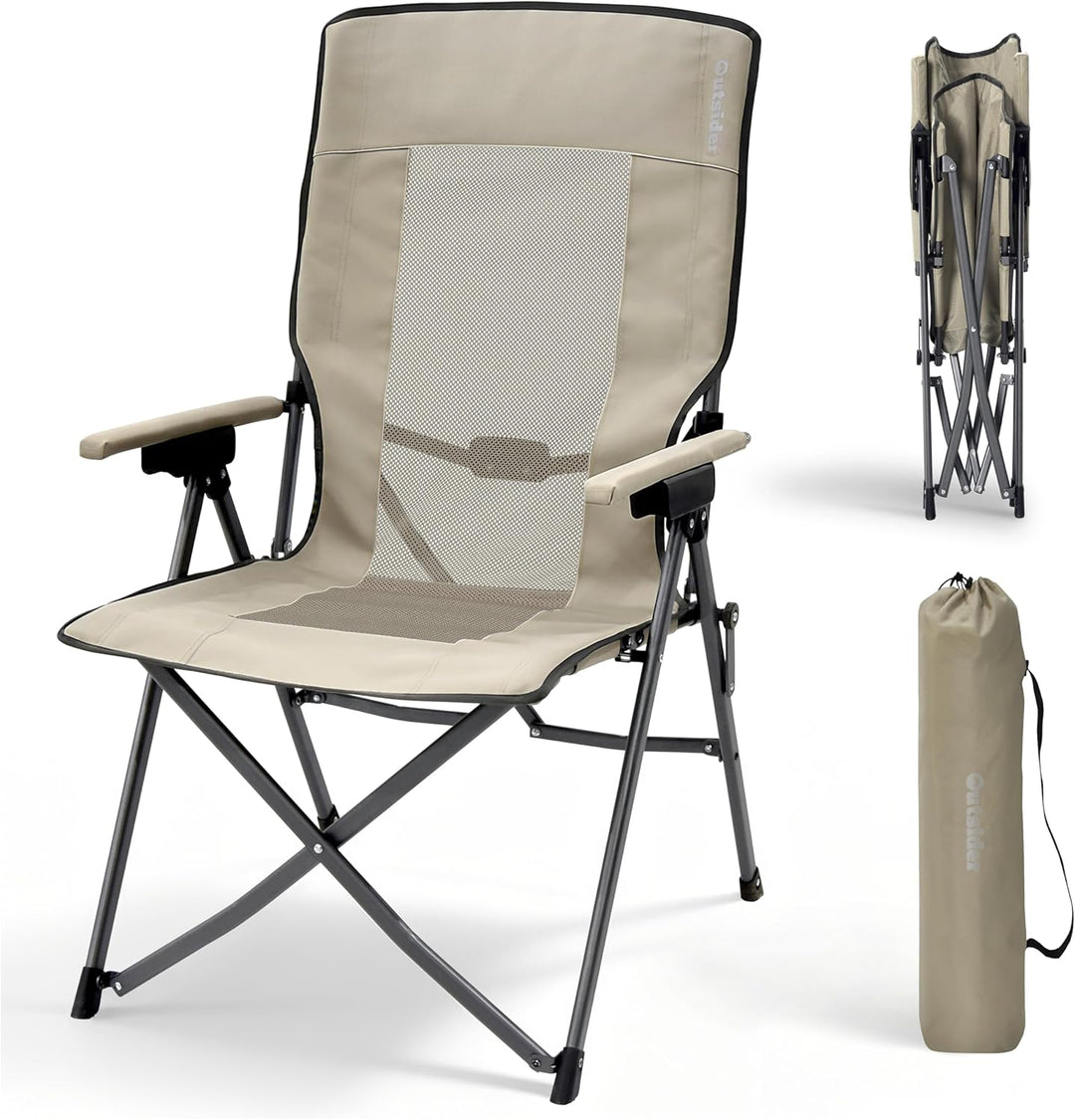 Outsider 3 Position Adjustable Recliner Camp Chair with Padded Arm Rests