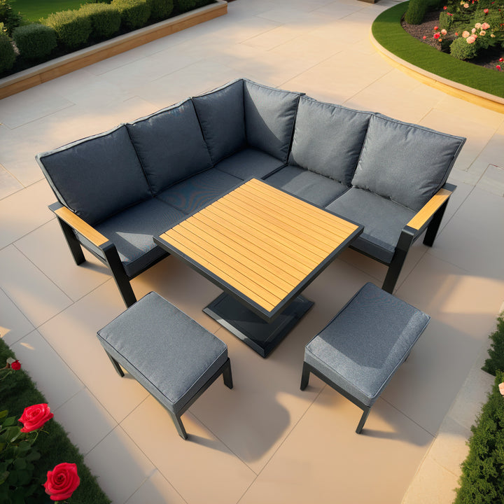 Wynn Square Corner Corner Casual Dining Set with Rise & Fall Table | KENT ONLY DELIVERY