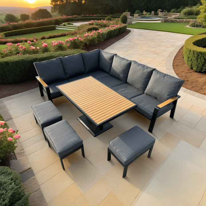 Wynn Rectangular Corner Corner Casual Dining Set with Rise & Fall Table | KENT ONLY DELIVERY