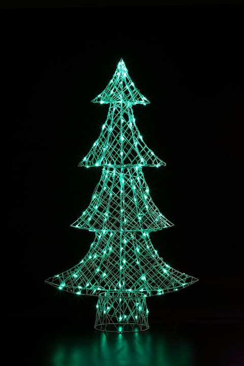 NOMA 1.5m LED Colour Change White Rattan Dickensian Christmas Tree with Remote Control