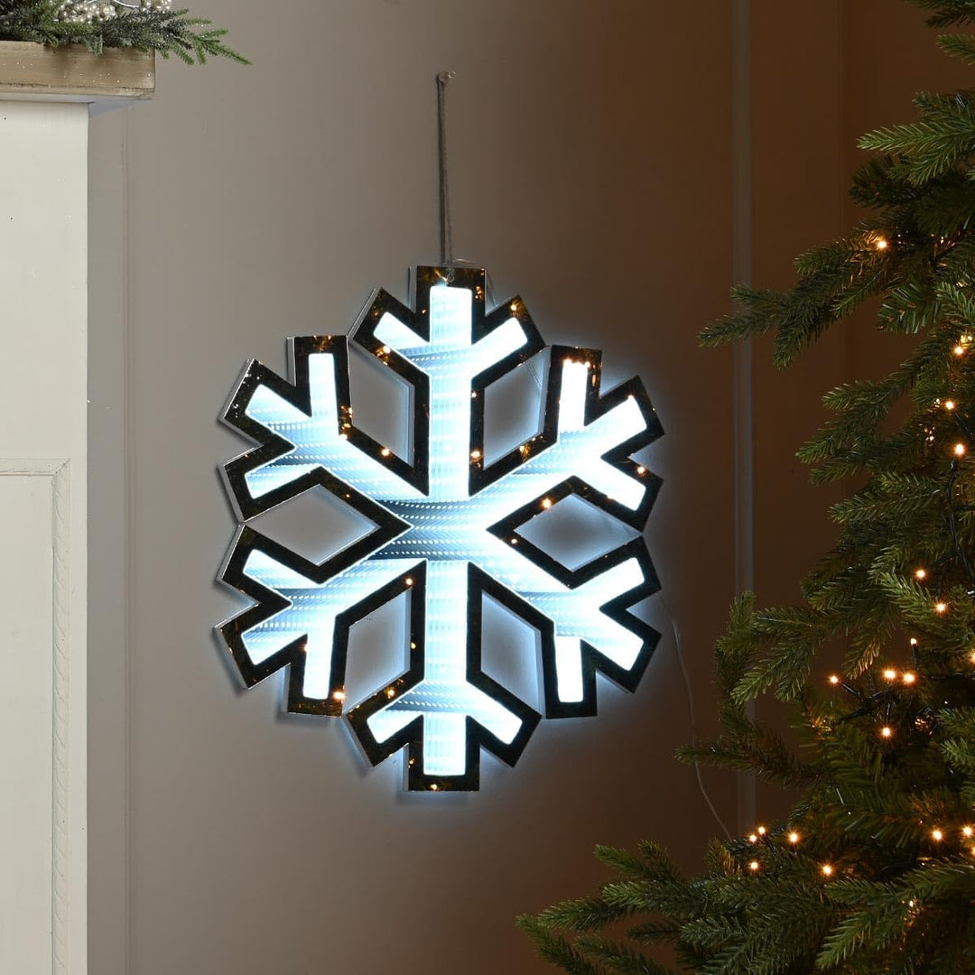 40cm Hanging Snowflake Christmas LED Infinity Light