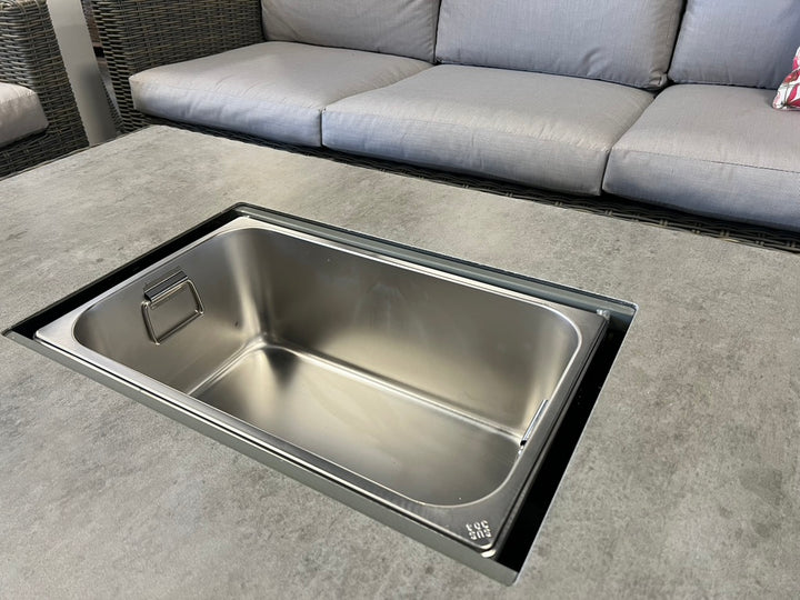 Washington Sofa Set with Adjustable Ice Bucket Table in Grey