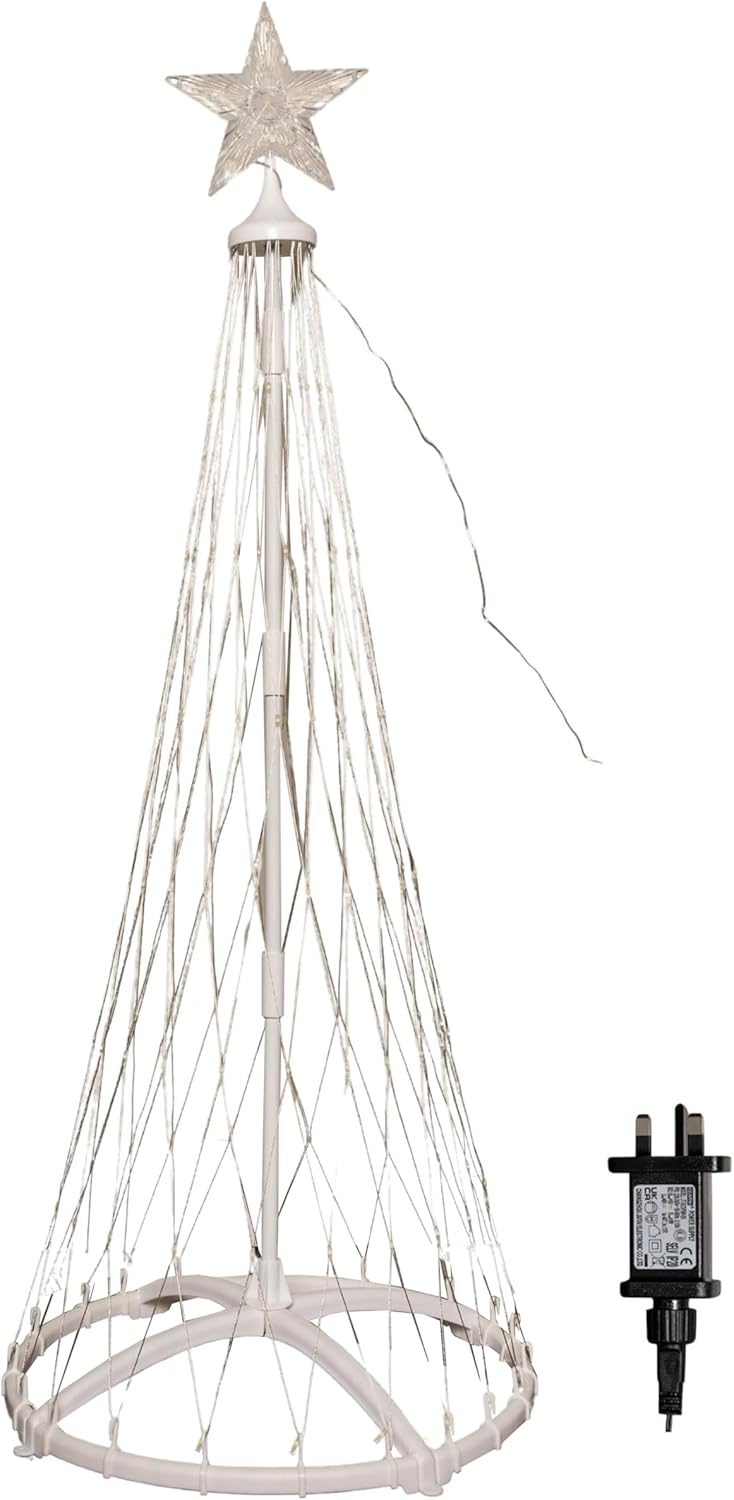 250cm Cone Christmas Tree with 320 Warm White LEDs and Remote Control