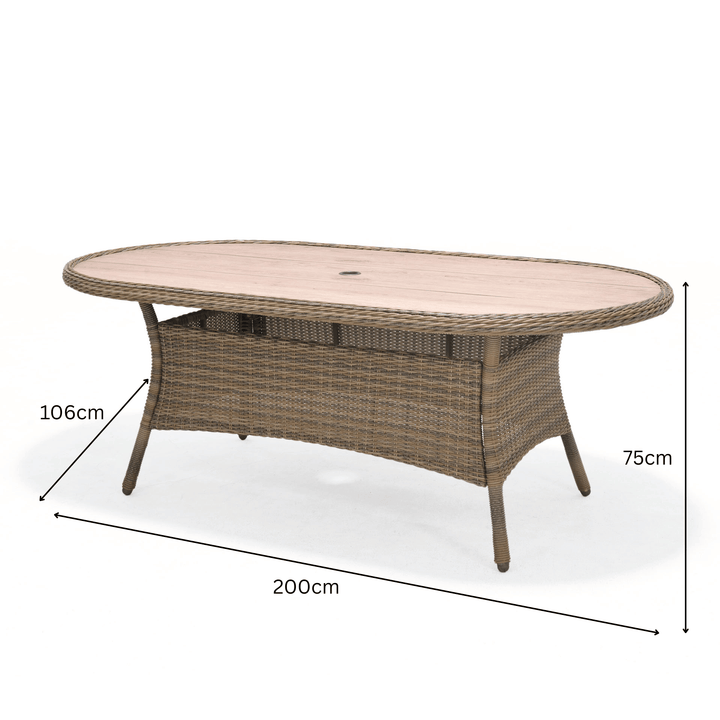 Lifestyle Garden Martinique Light Deluxe 200cm x 106cm Oval Table