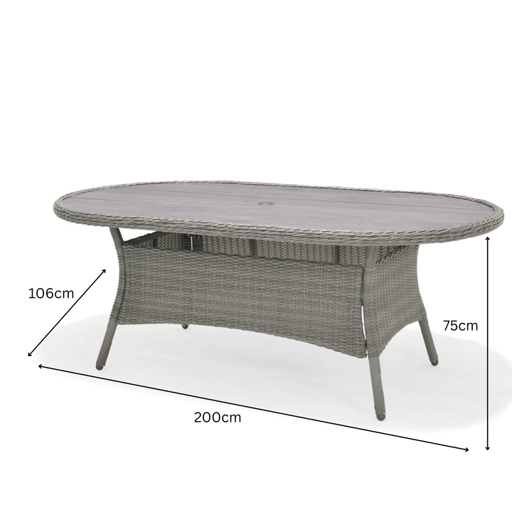 Lifestyle Garden Martinique Dark Deluxe 200cm x 106cm Oval Table