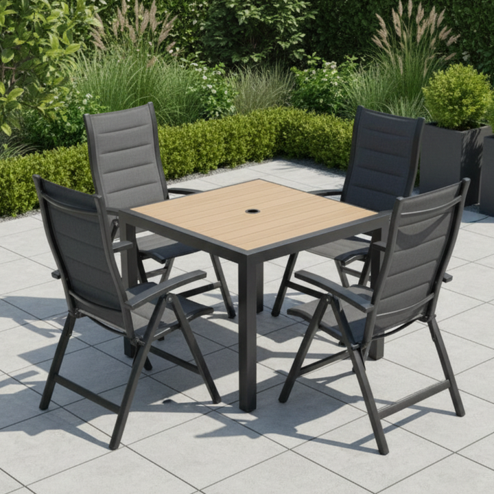 Panama-Kensington Reclining 4 Seat Square Dining Set