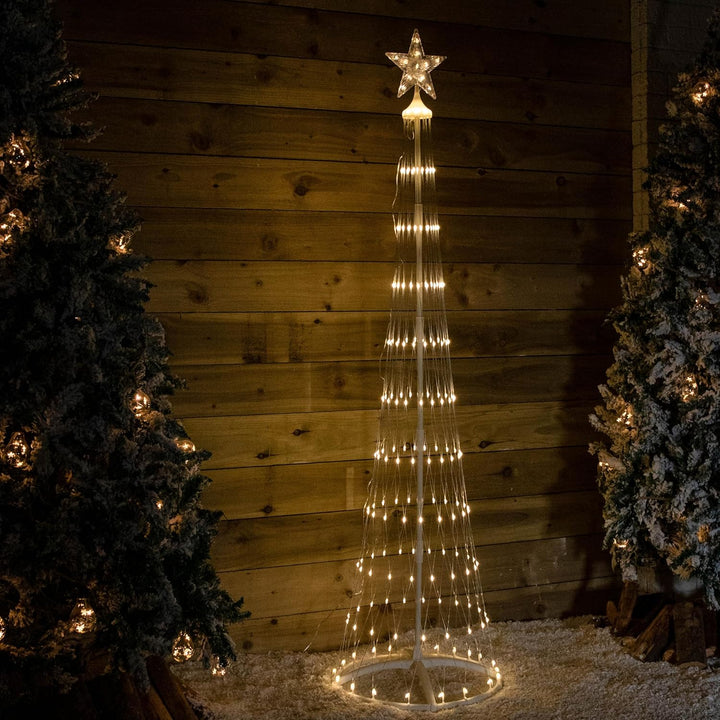 250cm Cone Christmas Tree with 320 Warm White LEDs and Remote Control