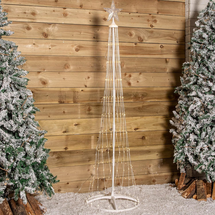 250cm Cone Christmas Tree with 320 Warm White LEDs and Remote Control