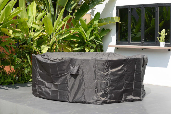 BLACK FRIDAY Lifestyle Garden Urbanite Light Deluxe High Back 6 Seat Round Dining Set WITH FREE COVER