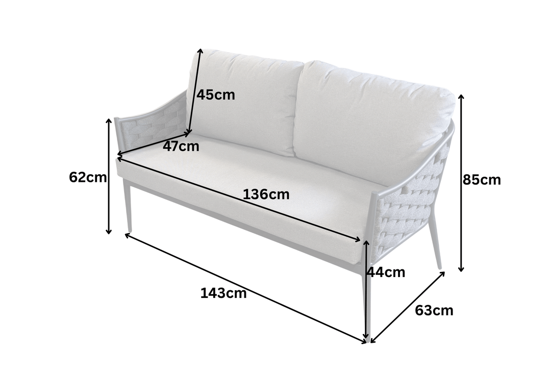 Bellagio Rope Sofa Set with Coffee Table | KENT ONLY DELIVERY