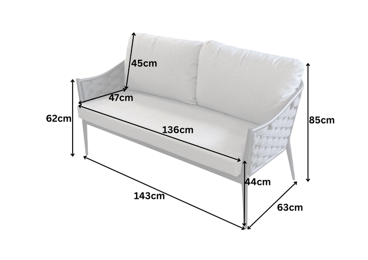 Bellagio Rope Sofa Set with Coffee Table | KENT ONLY DELIVERY