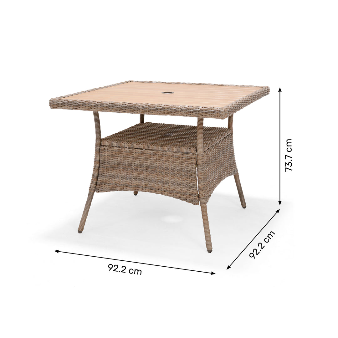 Lifestyle Garden Bermuda 4 Seat Dining Table - Light