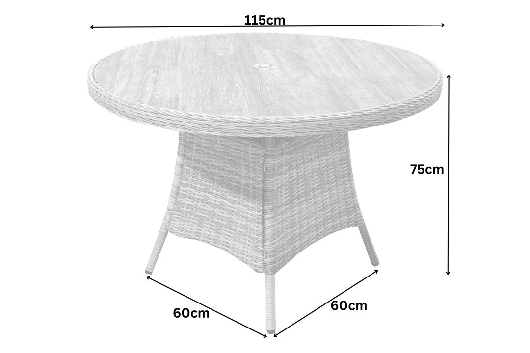 Savannah 4 Seater Round Dining Set - Dark Willow