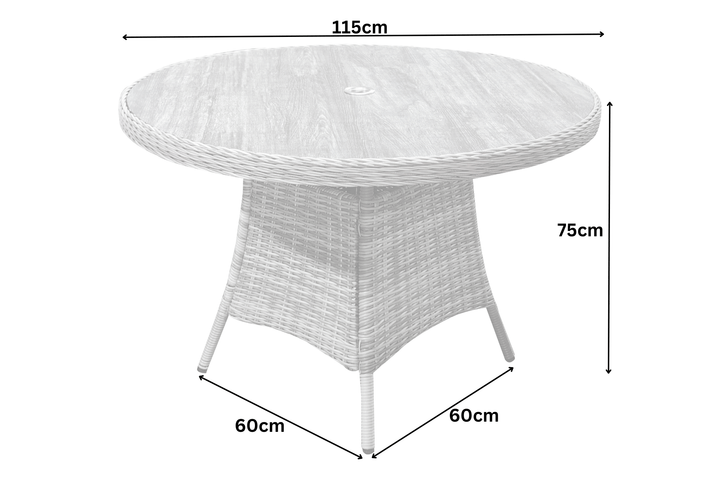 Savannah 4 Seater Round Dining Set - Dark Willow