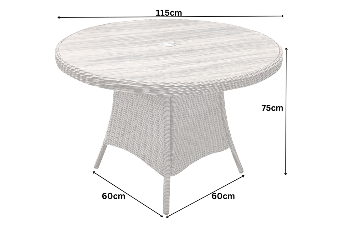 California 4 Seater Round Dining Set - Light Oak