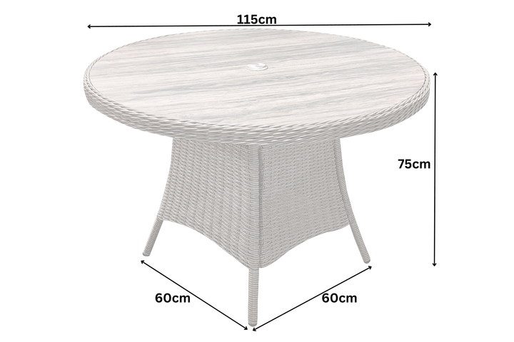 California 4 Seater Round Dining Set - Light Oak