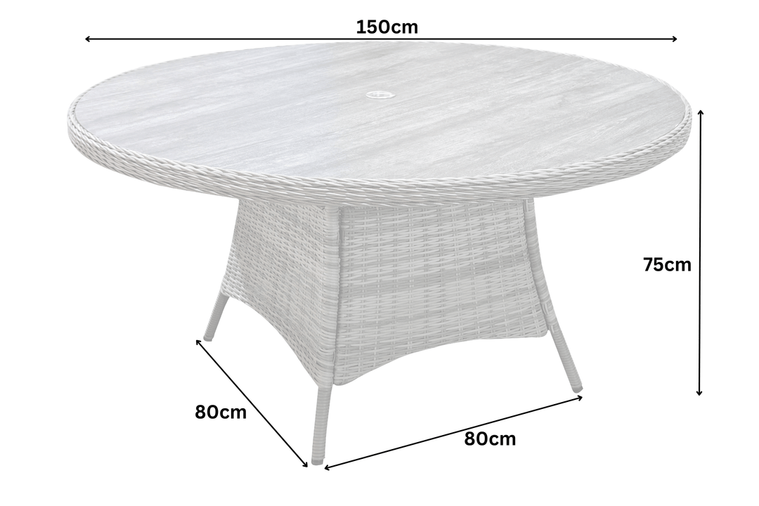 California 6 Seater Round Dining Set - Dark Willow | KENT ONLY DELIVERY