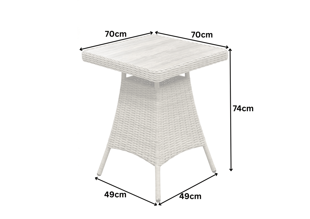 Savannah 2 Seater Square Bistro Coffee Set - Light Oak