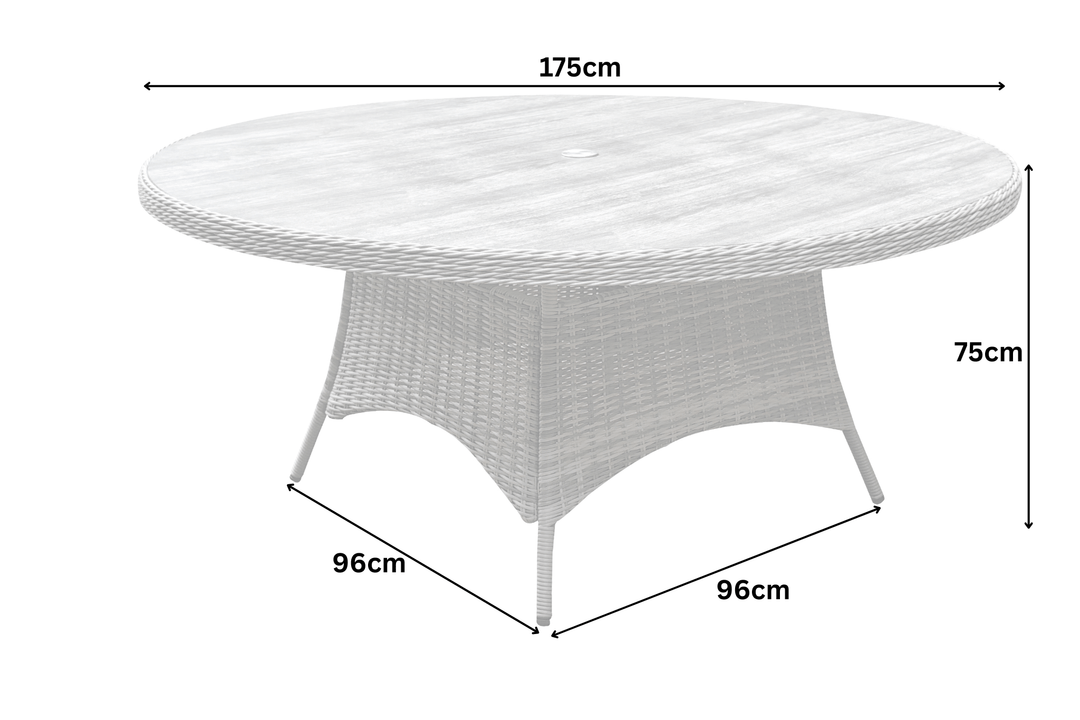 California 8 Seater Round Dining Set - Dark Willow | KENT ONLY DELIVERY