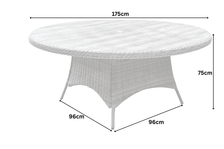California 8 Seater Round Dining Set - Dark Willow | KENT ONLY DELIVERY